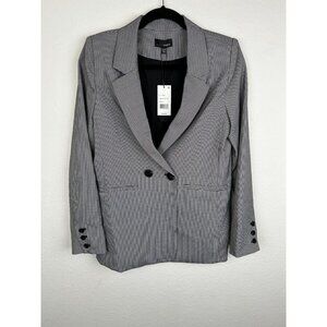 Lucy Paris Blazer Women XS Black/White Chelsea Houndstooth Stretch NWT